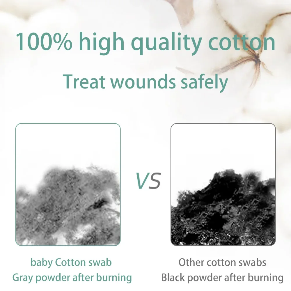Sticks Cotton 400PCS Organic Baby Cotton Swabs Paper Buds for Baby Ear Nose Clean Ultra Safe Hypo-allergenic Biodegradable