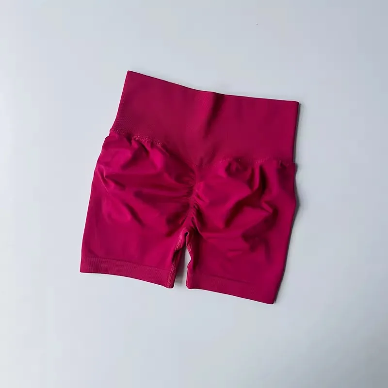 Summer Women's Yoga Shorts High Waist Breathable Fitness Shorts Lift Sports Running Shorts Cycling Push-Up Workout Gym Shorts