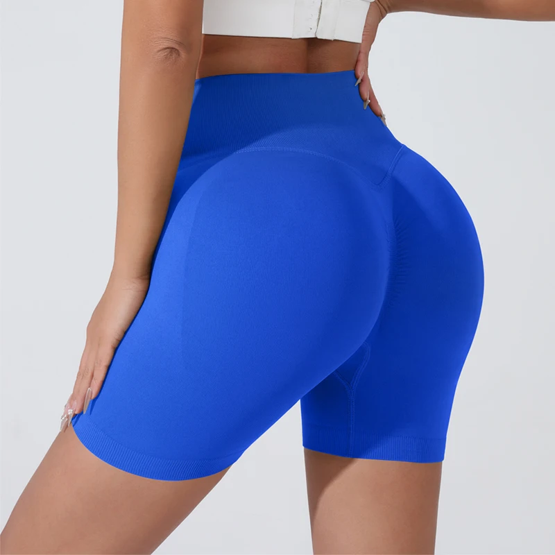 Summer Women's Yoga Shorts High Waist Breathable Fitness Shorts Lift Sports Running Shorts Cycling Push-Up Workout Gym Shorts