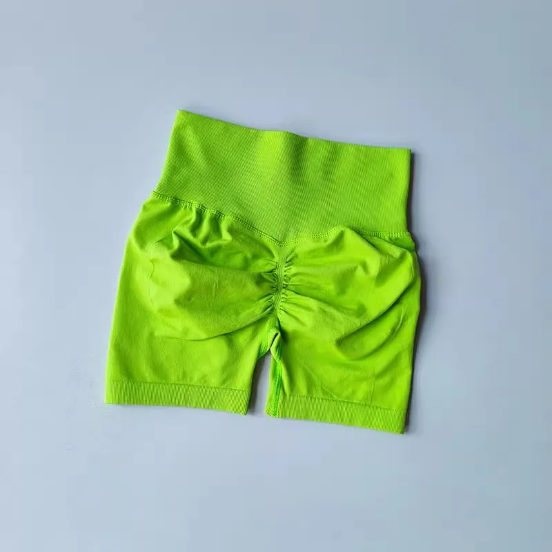 Summer Women's Yoga Shorts High Waist Breathable Fitness Shorts Lift Sports Running Shorts Cycling Push-Up Workout Gym Shorts