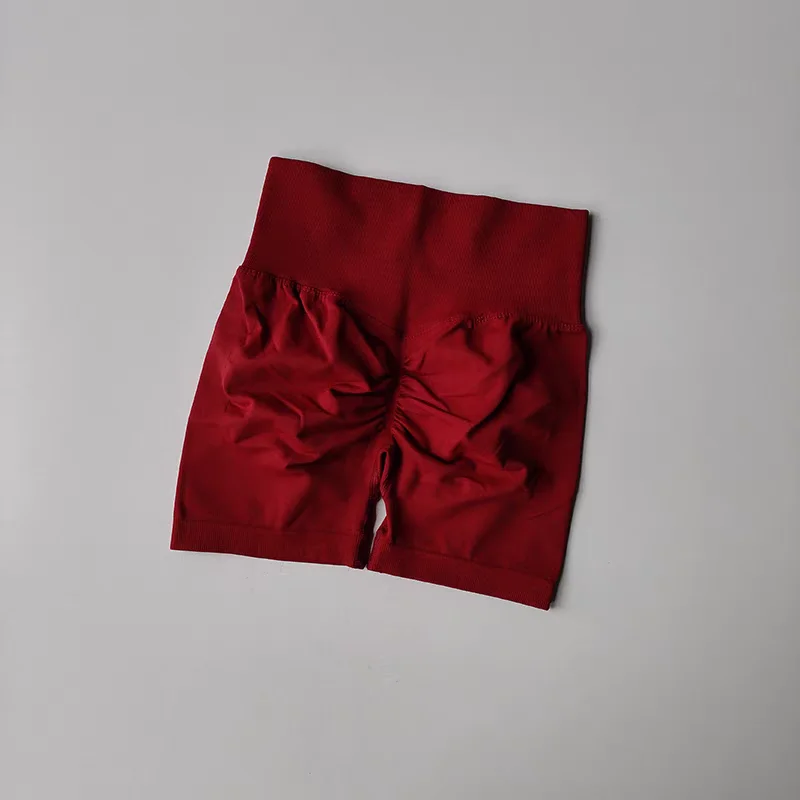 Summer Women's Yoga Shorts High Waist Breathable Fitness Shorts Lift Sports Running Shorts Cycling Push-Up Workout Gym Shorts
