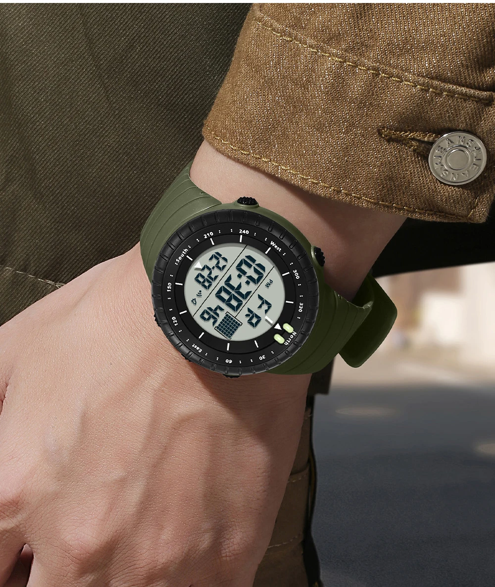 SANDA New 6256 Men's Electronic Watch Large Dial Outdoor Waterproof Sports Watch Night Light Alarm Clock Multi Functional Watch