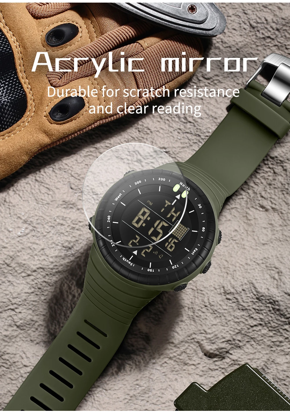 SANDA New 6256 Men's Electronic Watch Large Dial Outdoor Waterproof Sports Watch Night Light Alarm Clock Multi Functional Watch