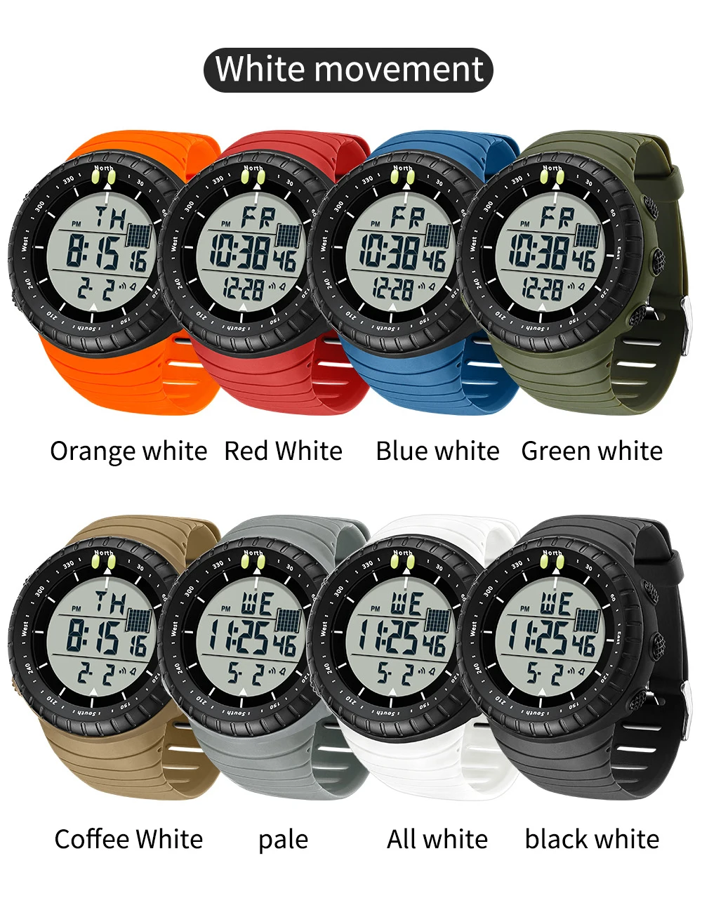 SANDA New 6256 Men's Electronic Watch Large Dial Outdoor Waterproof Sports Watch Night Light Alarm Clock Multi Functional Watch