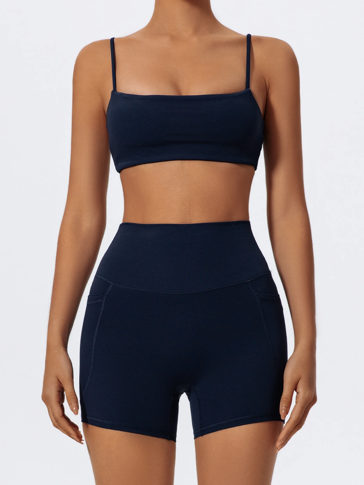 Summer Women Two Piece Gym Workout Set Female Bra Yoga Sets 2ps Shorts Fitness Wear Women Quick-Dry Camisole Sports Bra Suits