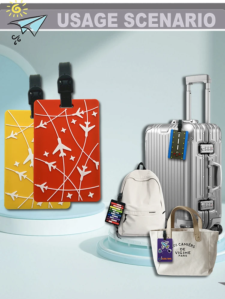 New Letter Airplane Shaped Luggage Bag PVC Tag Name ID Bag Identification Tag Travel Accessories