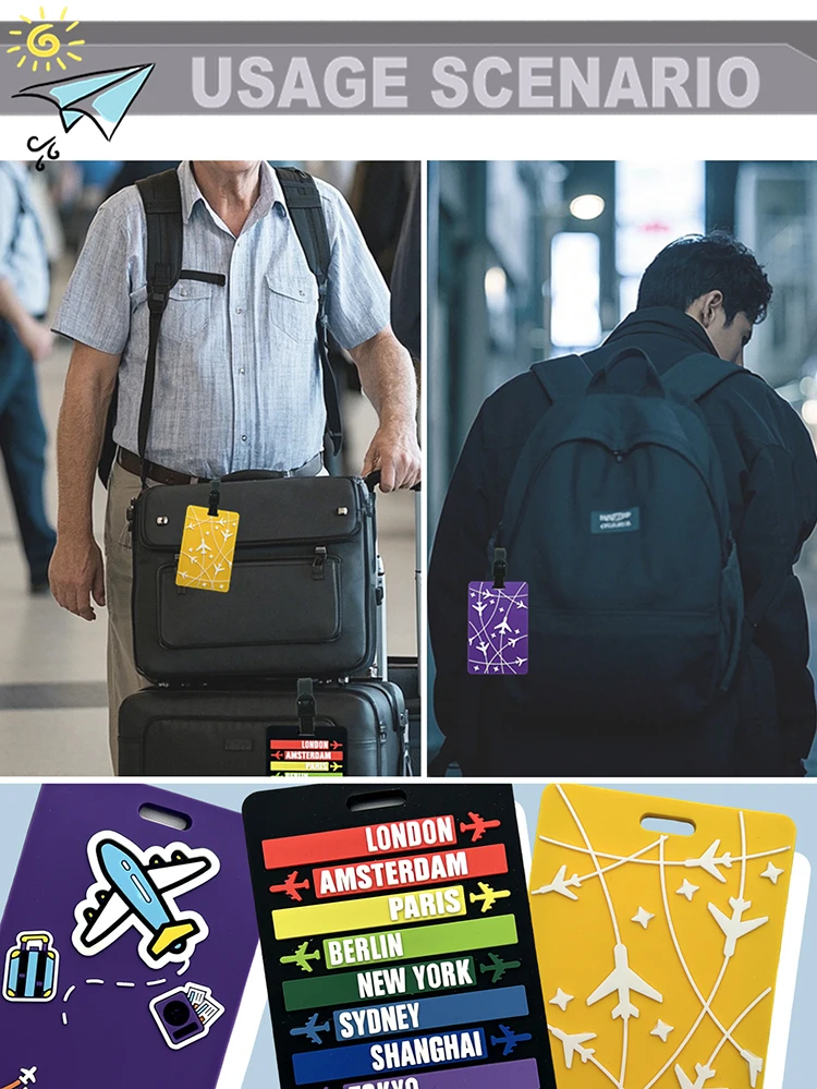 New Letter Airplane Shaped Luggage Bag PVC Tag Name ID Bag Identification Tag Travel Accessories
