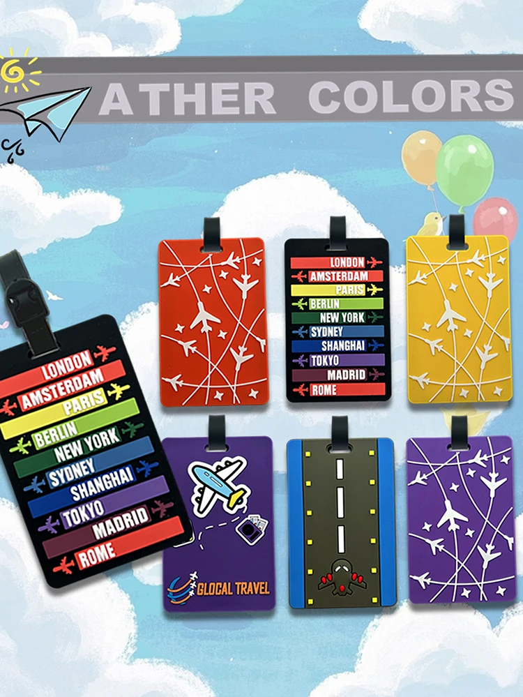 New Letter Airplane Shaped Luggage Bag PVC Tag Name ID Bag Identification Tag Travel Accessories