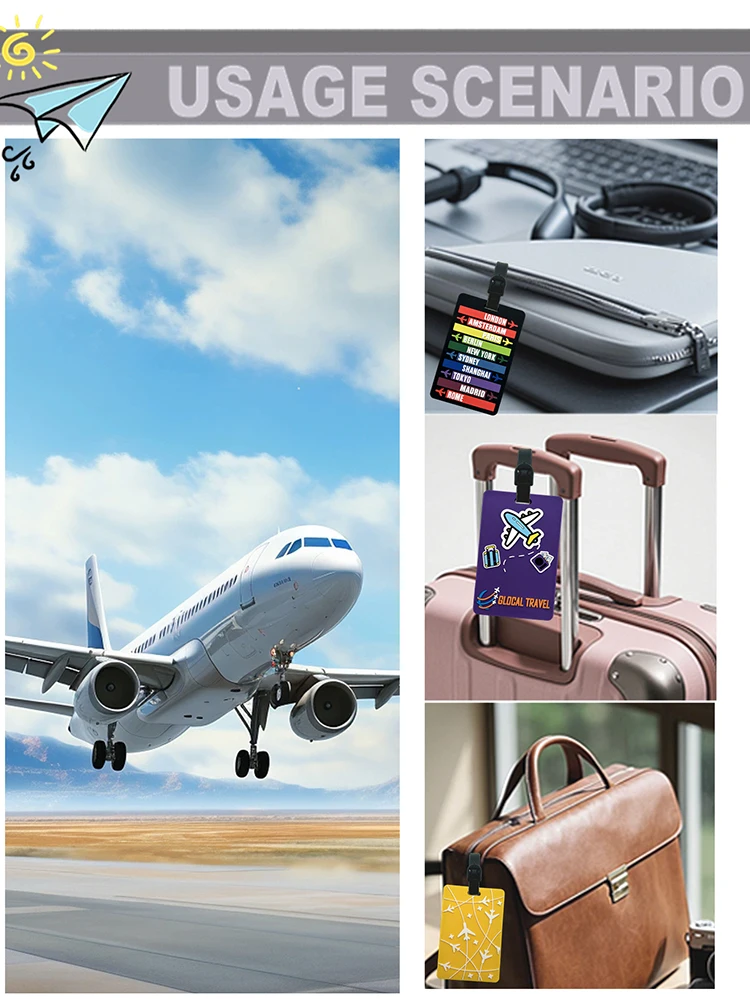 New Letter Airplane Shaped Luggage Bag PVC Tag Name ID Bag Identification Tag Travel Accessories