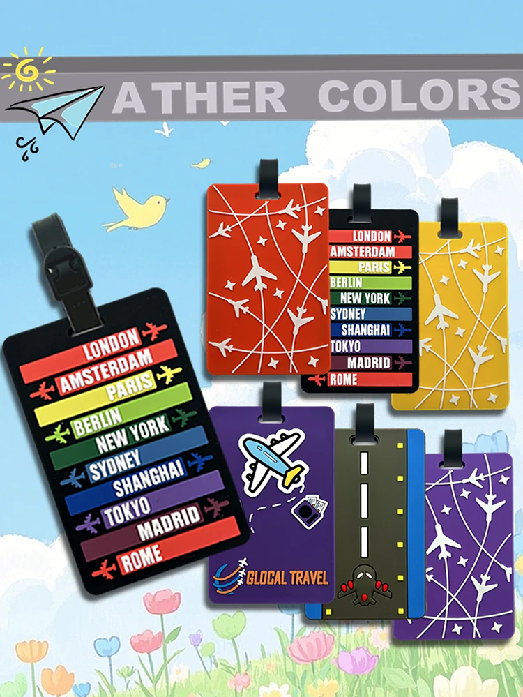 New Letter Airplane Shaped Luggage Bag PVC Tag Name ID Bag Identification Tag Travel Accessories