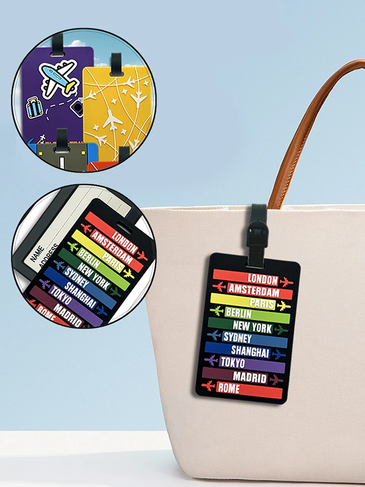 New Letter Airplane Shaped Luggage Bag PVC Tag Name ID Bag Identification Tag Travel Accessories