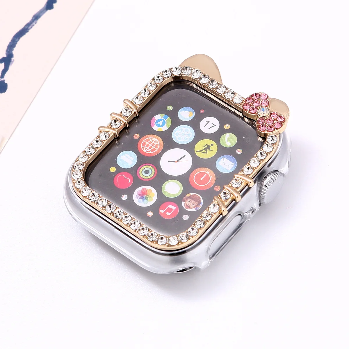 Protective Case for Apple Watch Case 9/8/7 41 46mm 45mm Bling Rhinestone Bumper Frame Cover iWatch Series 10/6/5/4 SE 40mm 44mm