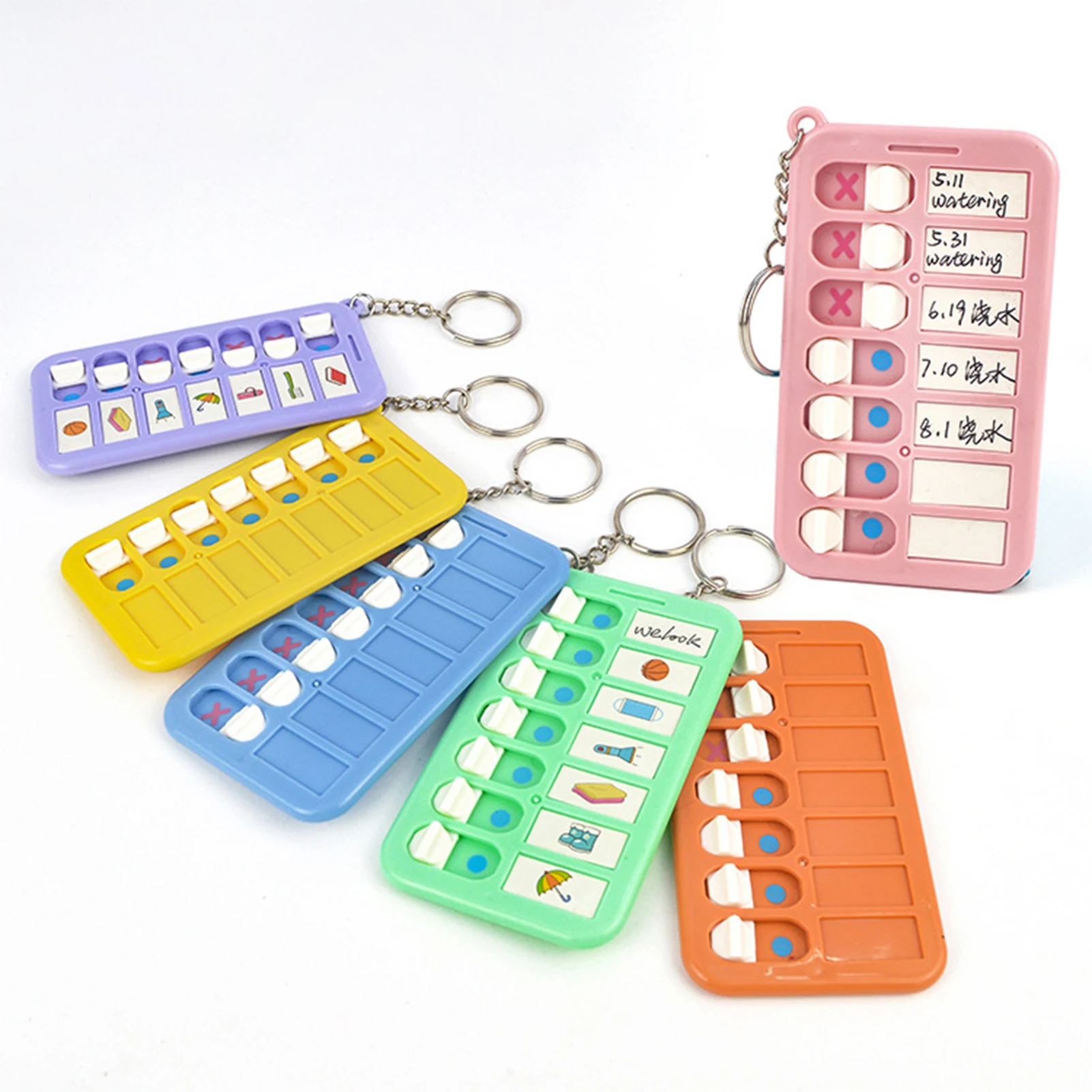 Children's Self-discipline Punch Key Chain Memo Board Daily Plan Punch Housework Chart Multifunctional Time Management Table