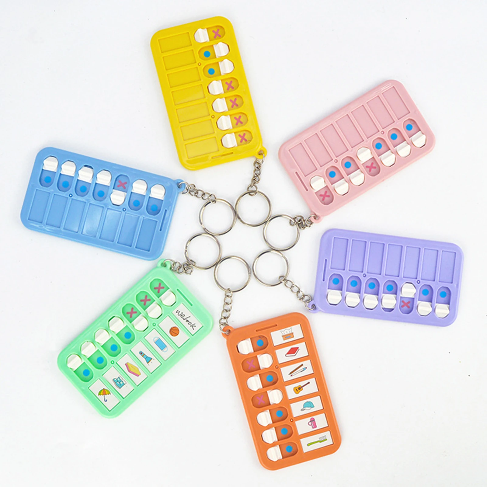 Children's Self-discipline Punch Key Chain Memo Board Daily Plan Punch Housework Chart Multifunctional Time Management Table