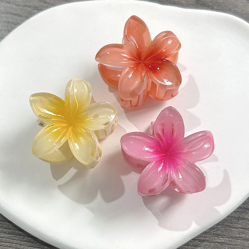 4cm Small Gradient Flower Hair Clips New Sweet Flower Side Barrettes Crab Hairpins Baby Headwear For Women Hair Accessories Gift