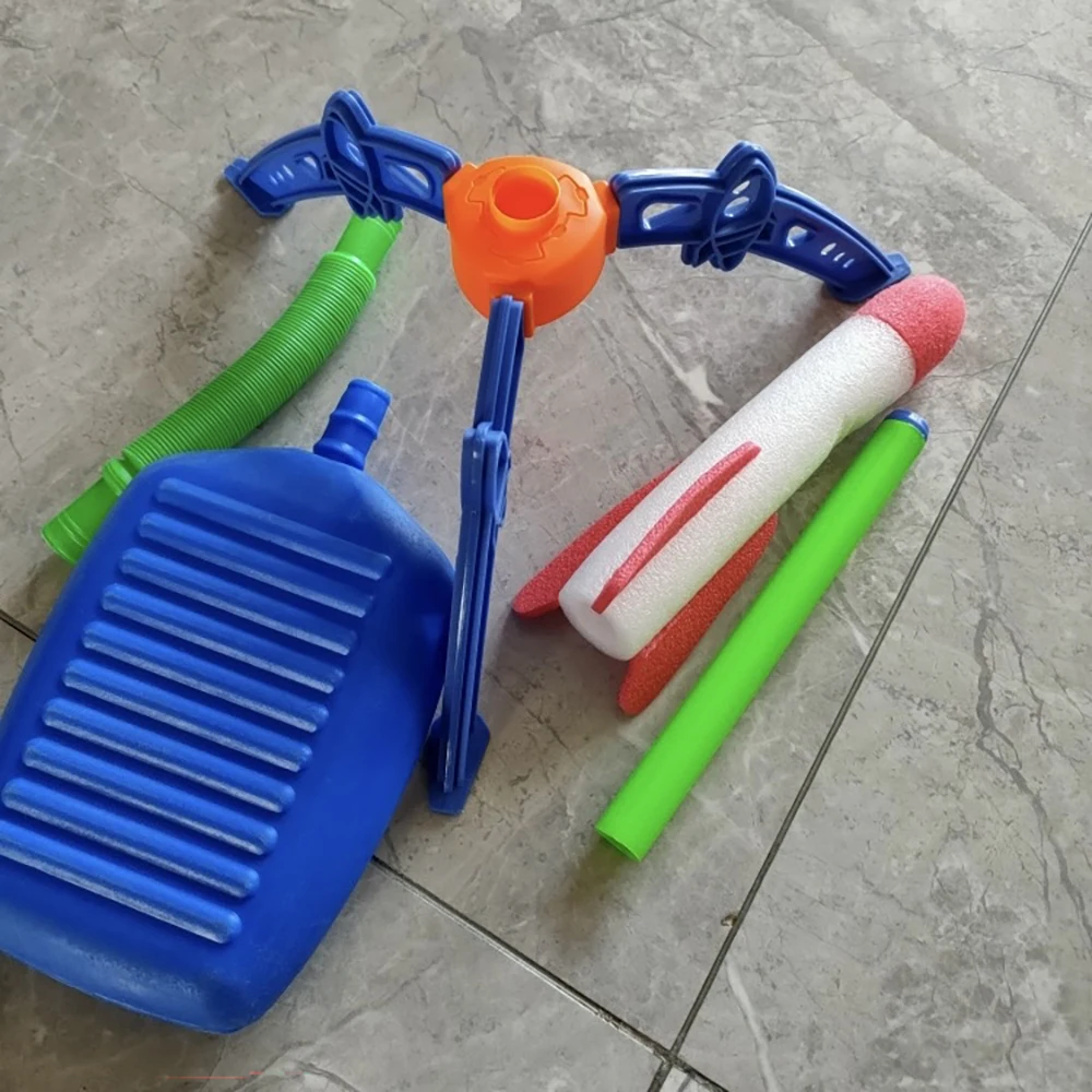 Childrens Air Rocket Foot Pump Launcher Flying Toys Game Set Jump Practice Hands-Original Judgment Ability Accessories Random
