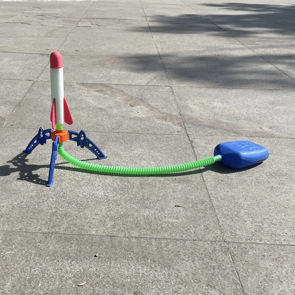Childrens Air Rocket Foot Pump Launcher Flying Toys Game Set Jump Practice Hands-Original Judgment Ability Accessories Random