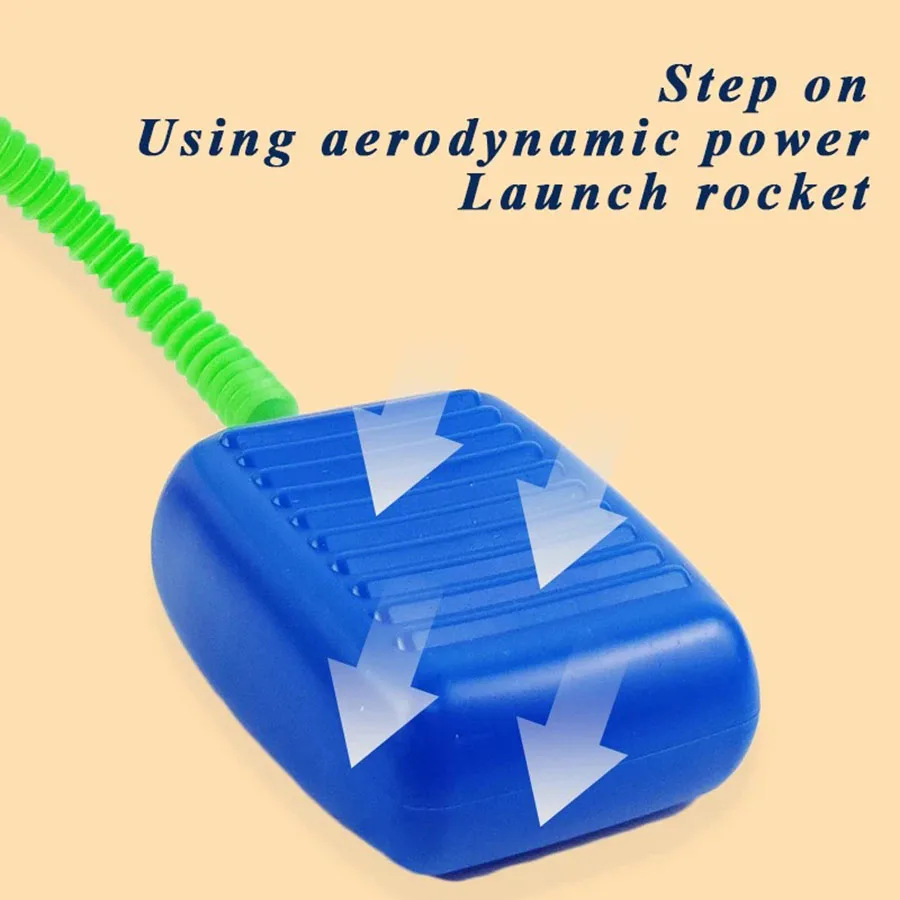 Childrens Air Rocket Foot Pump Launcher Flying Toys Game Set Jump Practice Hands-Original Judgment Ability Accessories Random