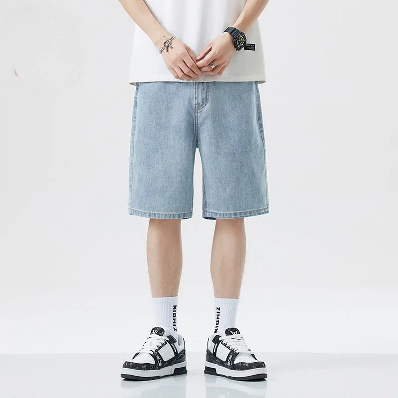 2025 New Summer Shorts Jeans Men Denim Pants Stretch Dark Blue Fashion Design Men's Jeans Slim Straight Male Short Jeans Hombre