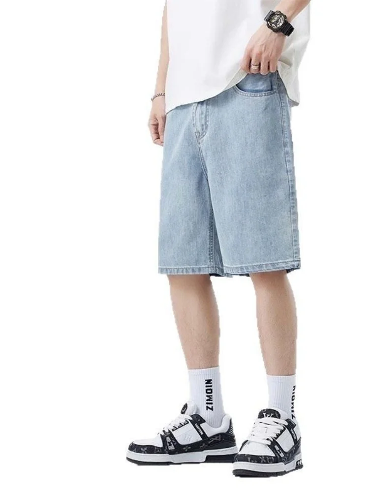 2025 New Summer Shorts Jeans Men Denim Pants Stretch Dark Blue Fashion Design Men's Jeans Slim Straight Male Short Jeans Hombre