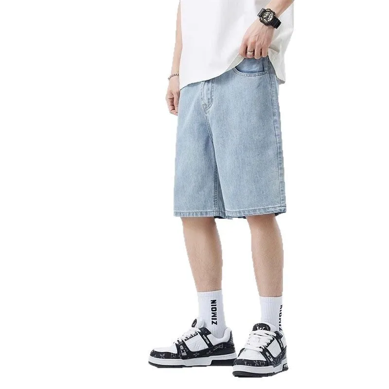 2025 New Summer Shorts Jeans Men Denim Pants Stretch Dark Blue Fashion Design Men's Jeans Slim Straight Male Short Jeans Hombre
