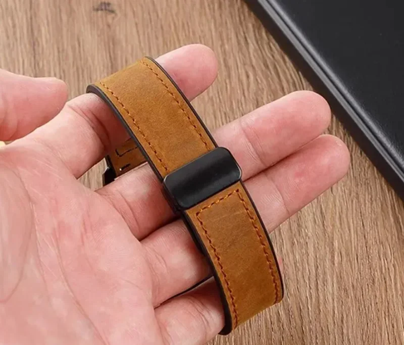 Leather Strap For Apple Watch Band 49mm 44 45 42mm 40 46 38 41mm Magnetic Bracelet Correa Men IWatch Ultra Series 10 9 8 7 SE 6