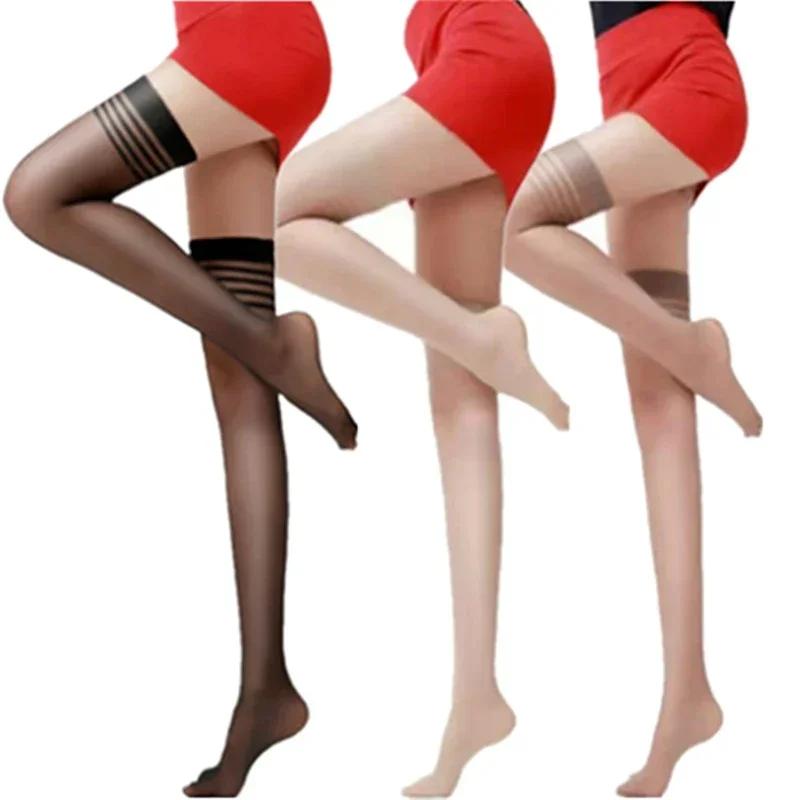 1-4Pairs Sexy Stockings Summer Over Knee Non-Slip Stockings Ultra-thin Silk Shaping Glossy Pantyhose Thigh High Stocking