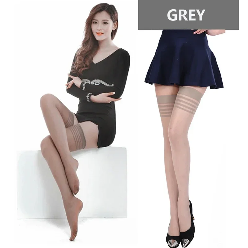 1-4Pairs Sexy Stockings Summer Over Knee Non-Slip Stockings Ultra-thin Silk Shaping Glossy Pantyhose Thigh High Stocking