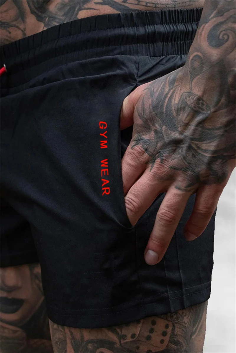 2025 Summer Gym Fitness Men's Shorts Sweatpants Thin Fashion Men Marathon Running Shorts Sports Breathable Training Pants