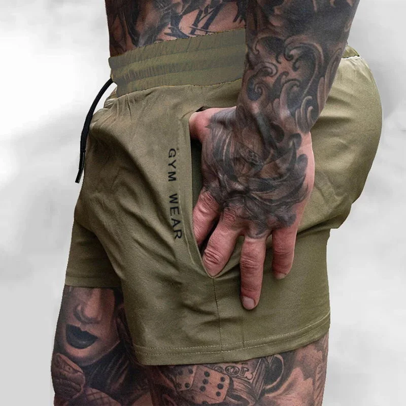 2025 Summer Gym Fitness Men's Shorts Sweatpants Thin Fashion Men Marathon Running Shorts Sports Breathable Training Pants