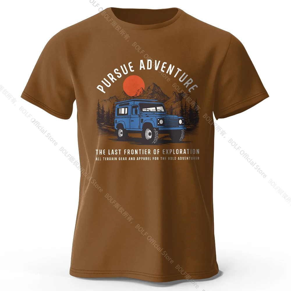 Wilderness Explorer Vintage Medal Printed Unisex Men Women T-Shirt Tees Tops 100% Cotton Topographic Graphic Bushcraft Wear