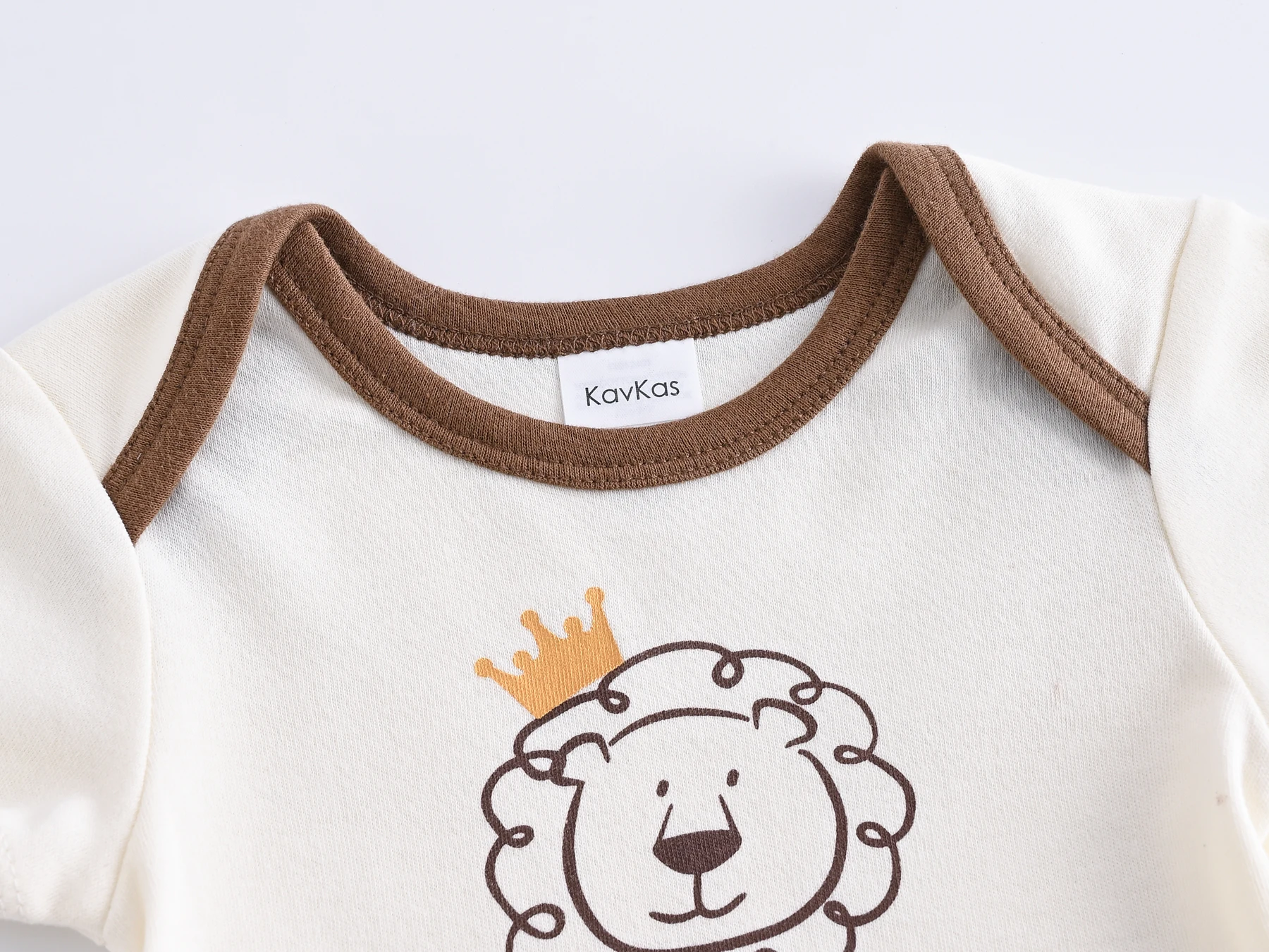 Kavkas 3 Pcs/lot Baby Boy Bodysuit 100% Cotton Lion Print 3M 6M 9M 12M Newborn Girls Clothes Summer Body Clothing