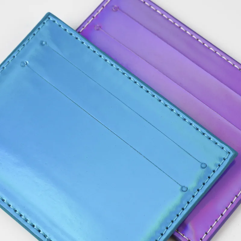 Women Men Thin Card Holder Wallet Laser Multi-Card Holder Case Pu Leather Credit Card Money Coin Holder Purse Bag