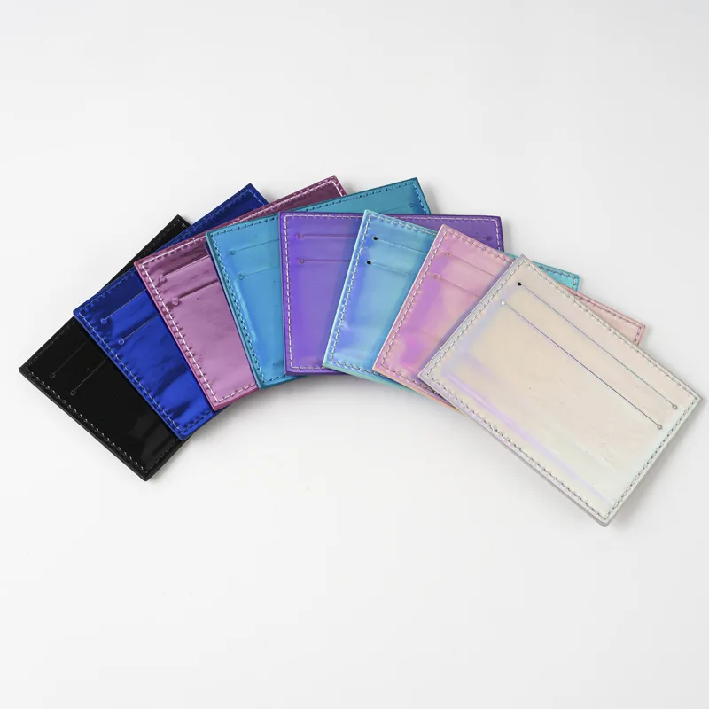 Women Men Thin Card Holder Wallet Laser Multi-Card Holder Case Pu Leather Credit Card Money Coin Holder Purse Bag