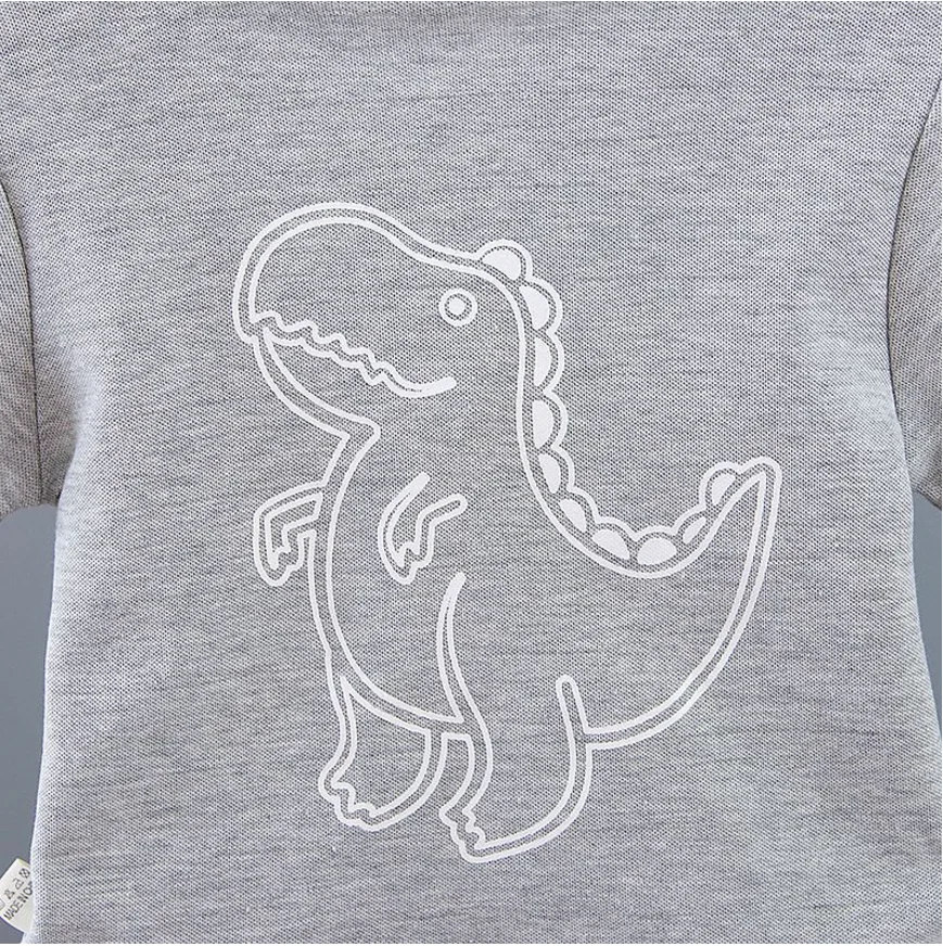 Infant Baby Boy Sets Summer Clothing Casual Sport Suit POLO Shirt + Shorts 2Pcs Set Boys Kids Grey Dinosaur Print Tracksuit