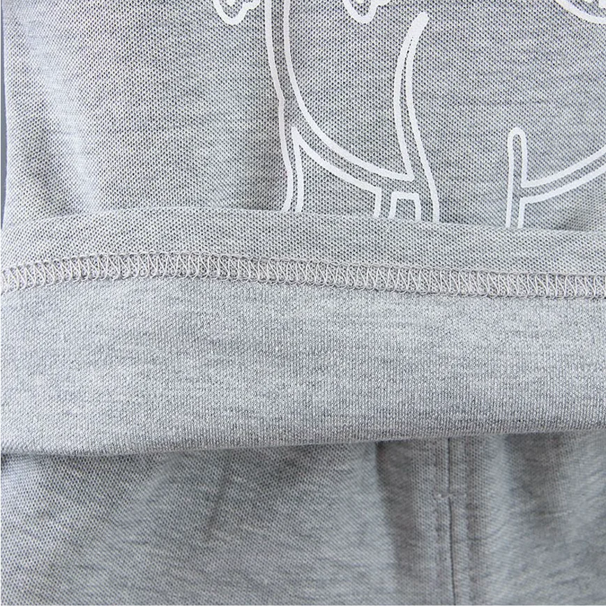 Infant Baby Boy Sets Summer Clothing Casual Sport Suit POLO Shirt + Shorts 2Pcs Set Boys Kids Grey Dinosaur Print Tracksuit