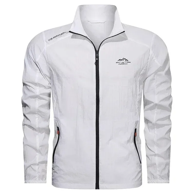 UPF100+ Men Summer Windbreaker Zip Pockets Uv Sun Protection Jackets Breathable Ultra-light Clothes Outdoor Skin Thin Coats Camp