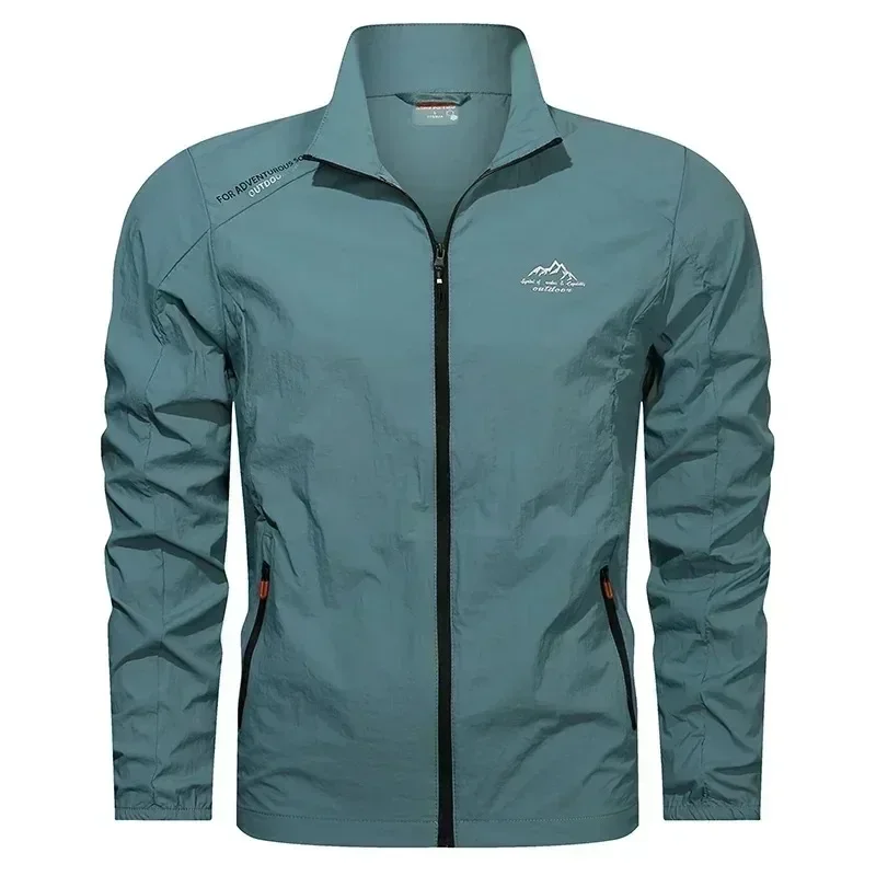 UPF100+ Men Summer Windbreaker Zip Pockets Uv Sun Protection Jackets Breathable Ultra-light Clothes Outdoor Skin Thin Coats Camp