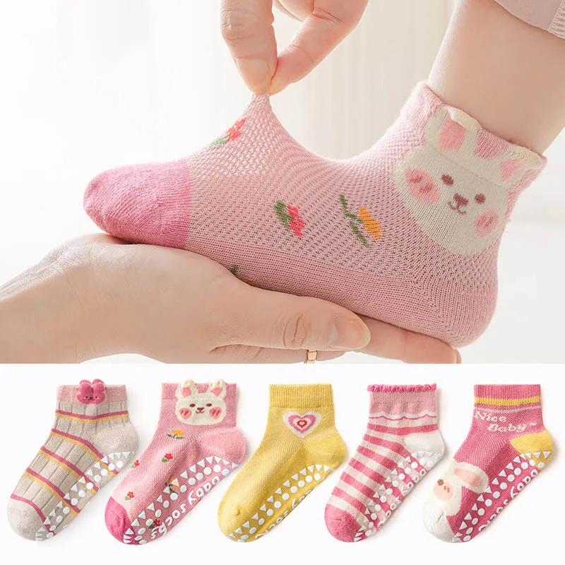 5 Pairs/Set Children Boys Anti-slipping Socks Toddler Boys Indoor Floor Socks Kid Boys Playground Non-slip Socks Baby Socks Pack