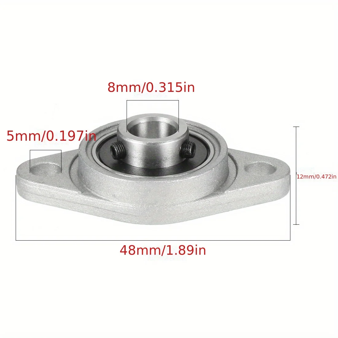 1pcs Zinc Alloy Diameter 8 10 12 35 mm Bore Ball Bearing Pillow Block Mounted Support Kfl08 Kfl000 Kfl001 Kp08 Kp000 Kp001 Kp002