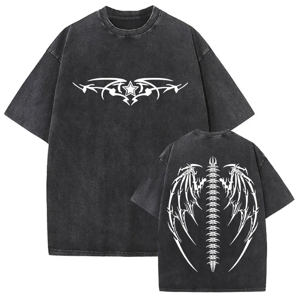 Christian Religious Jesus Forgive Them Father Vintage Washed T-shirt Men Women Gothic Rock Oversized T Shirts Tops Streetwear