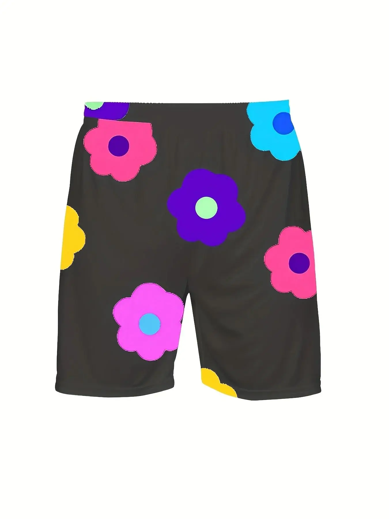 Summer 2025 New Men's Set with Colorful Flower Prints, Casual Set with Round Neck, Short Sleeve T-Shirt and Shorts, Summer Outdo
