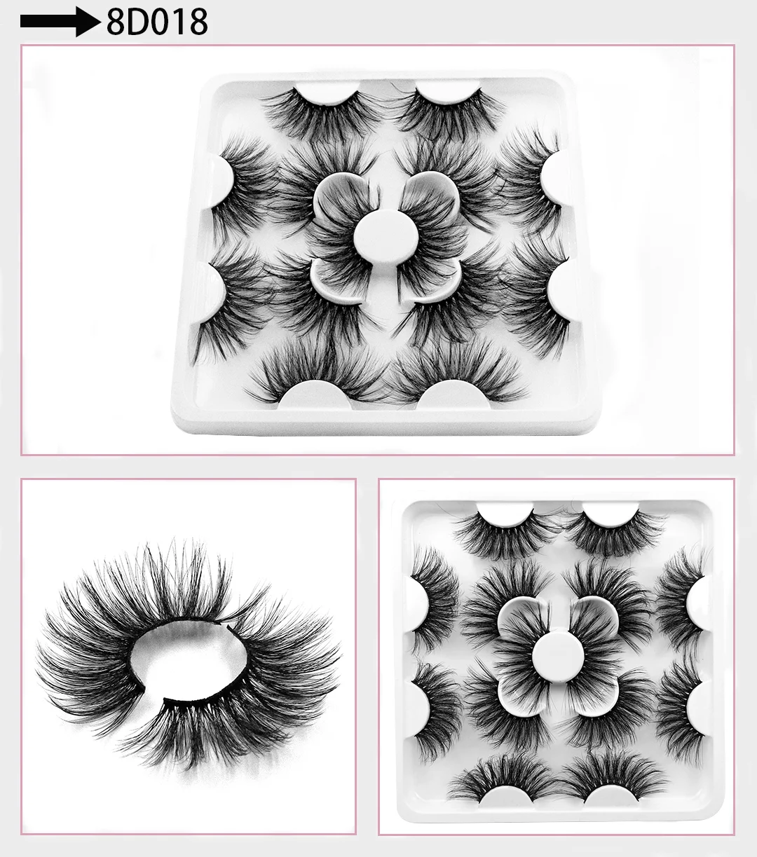7 Pairs of 25mm Mink Eyelashes in Bulk, Russian Fluffy Natural False Eyelashes, 8 Pairs of 3D Natural False Eyelashes in Bulk