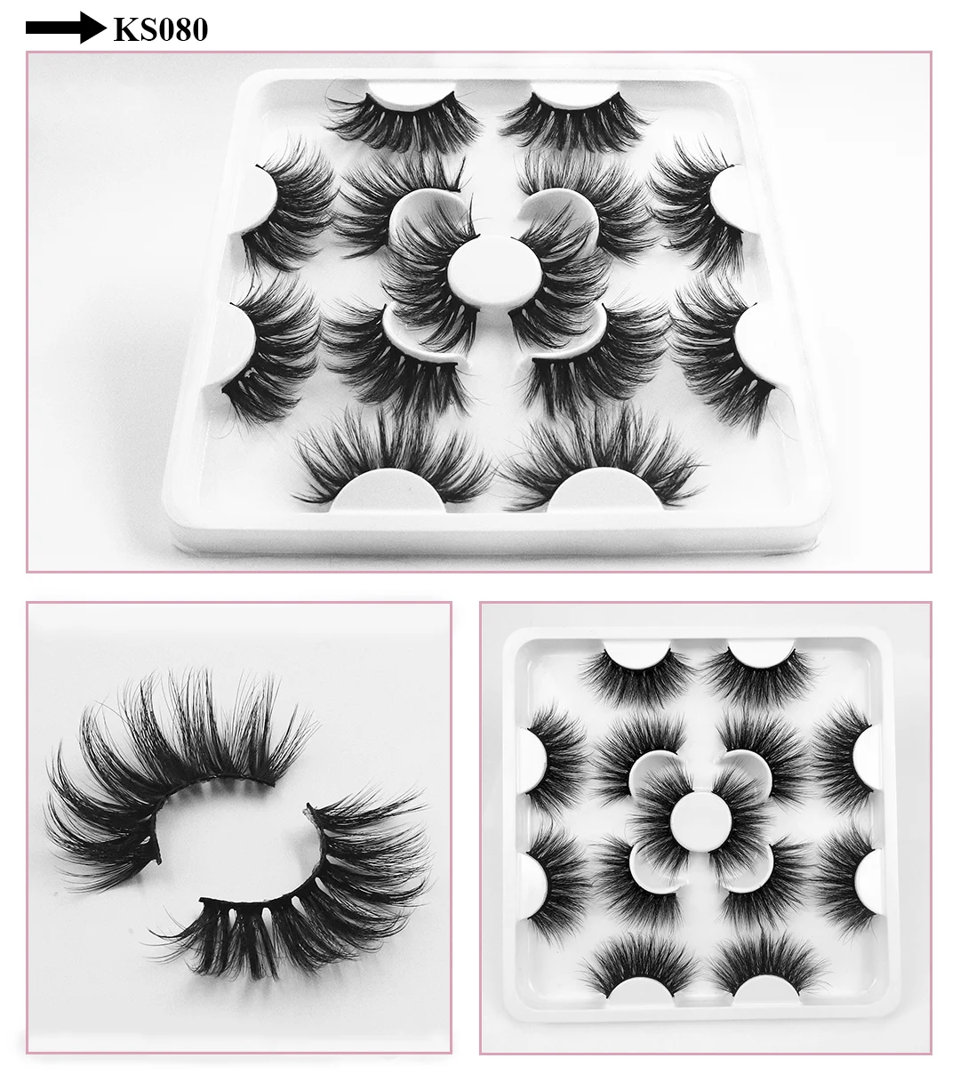 7 Pairs of 25mm Mink Eyelashes in Bulk, Russian Fluffy Natural False Eyelashes, 8 Pairs of 3D Natural False Eyelashes in Bulk