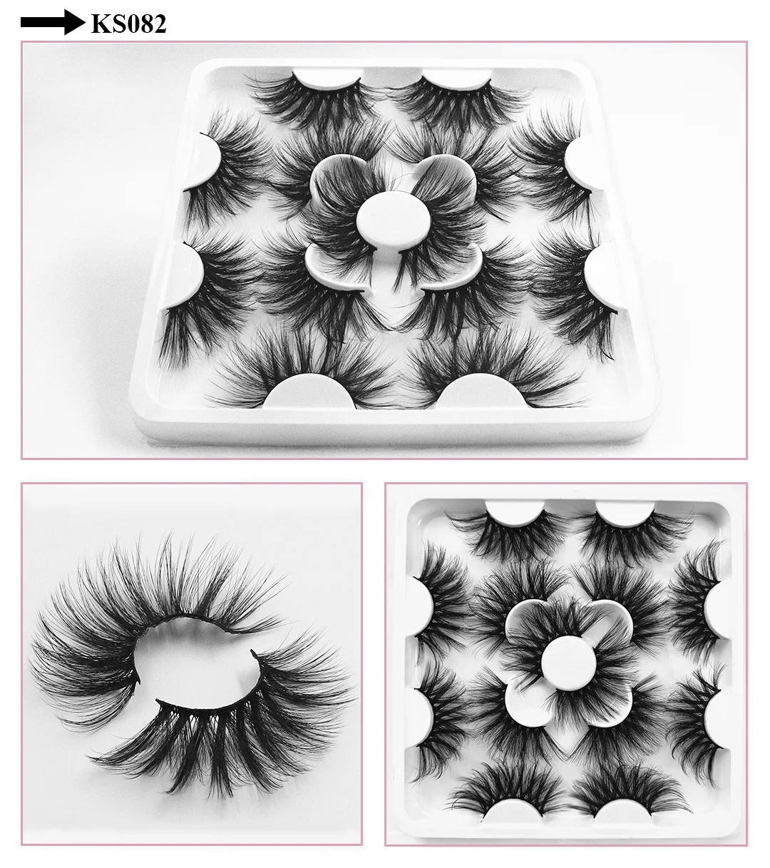 7 Pairs of 25mm Mink Eyelashes in Bulk, Russian Fluffy Natural False Eyelashes, 8 Pairs of 3D Natural False Eyelashes in Bulk