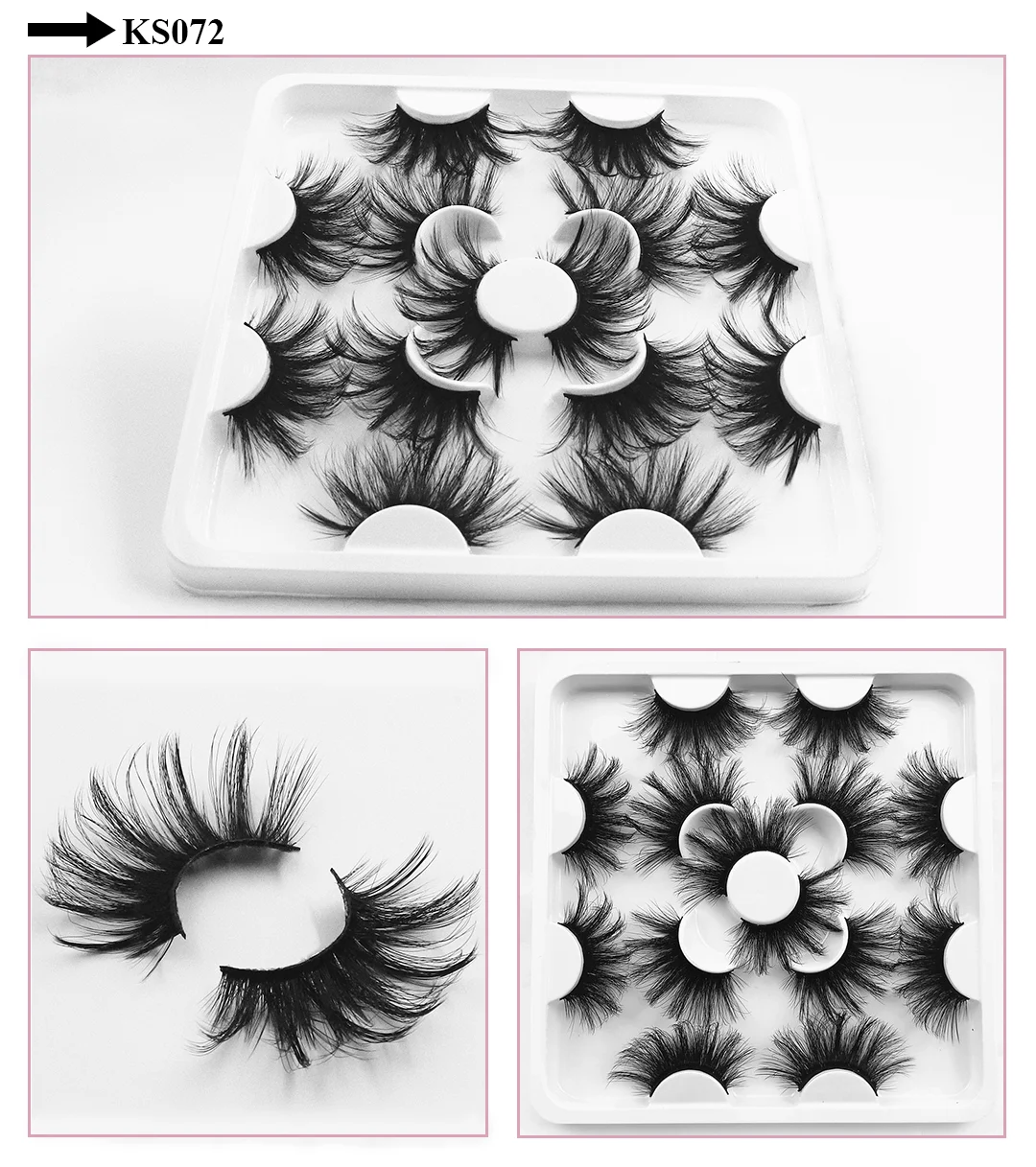 7 Pairs of 25mm Mink Eyelashes in Bulk, Russian Fluffy Natural False Eyelashes, 8 Pairs of 3D Natural False Eyelashes in Bulk