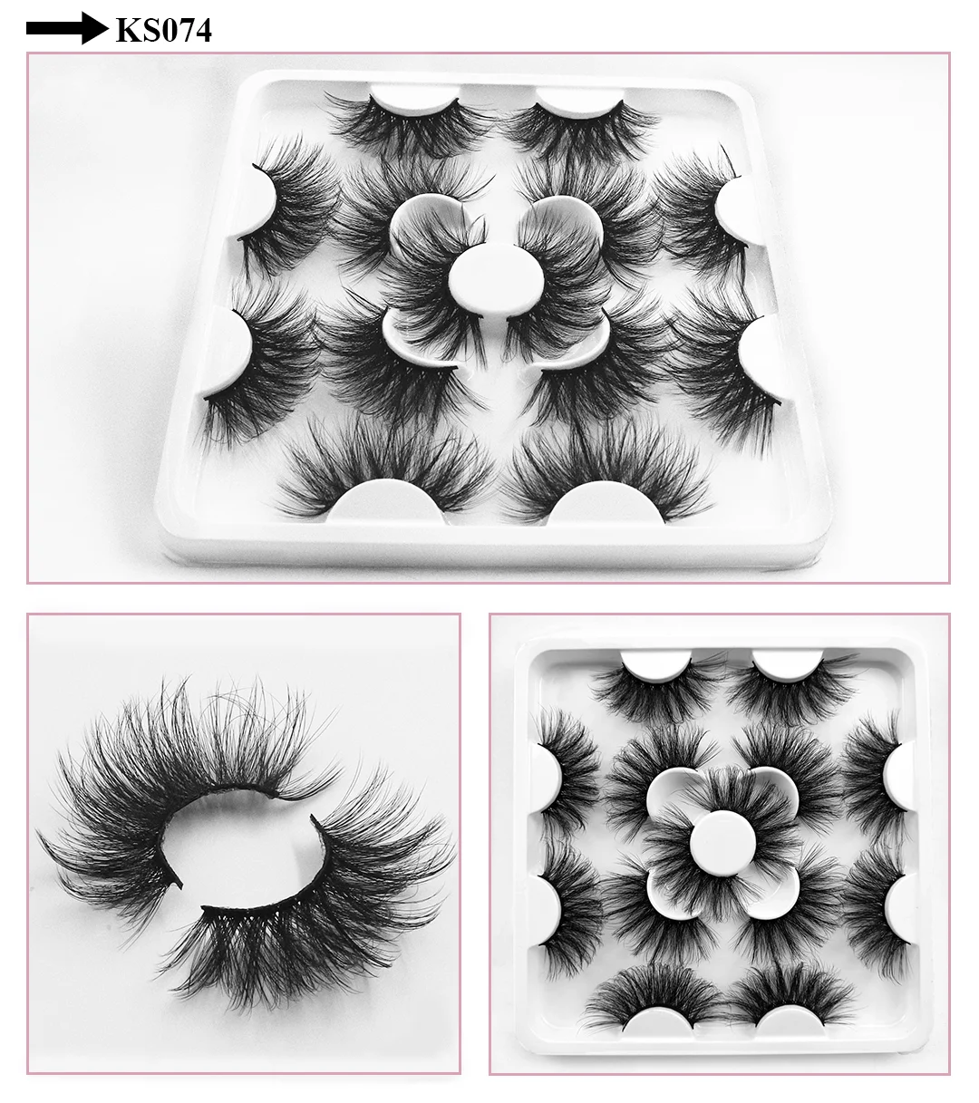 7 Pairs of 25mm Mink Eyelashes in Bulk, Russian Fluffy Natural False Eyelashes, 8 Pairs of 3D Natural False Eyelashes in Bulk
