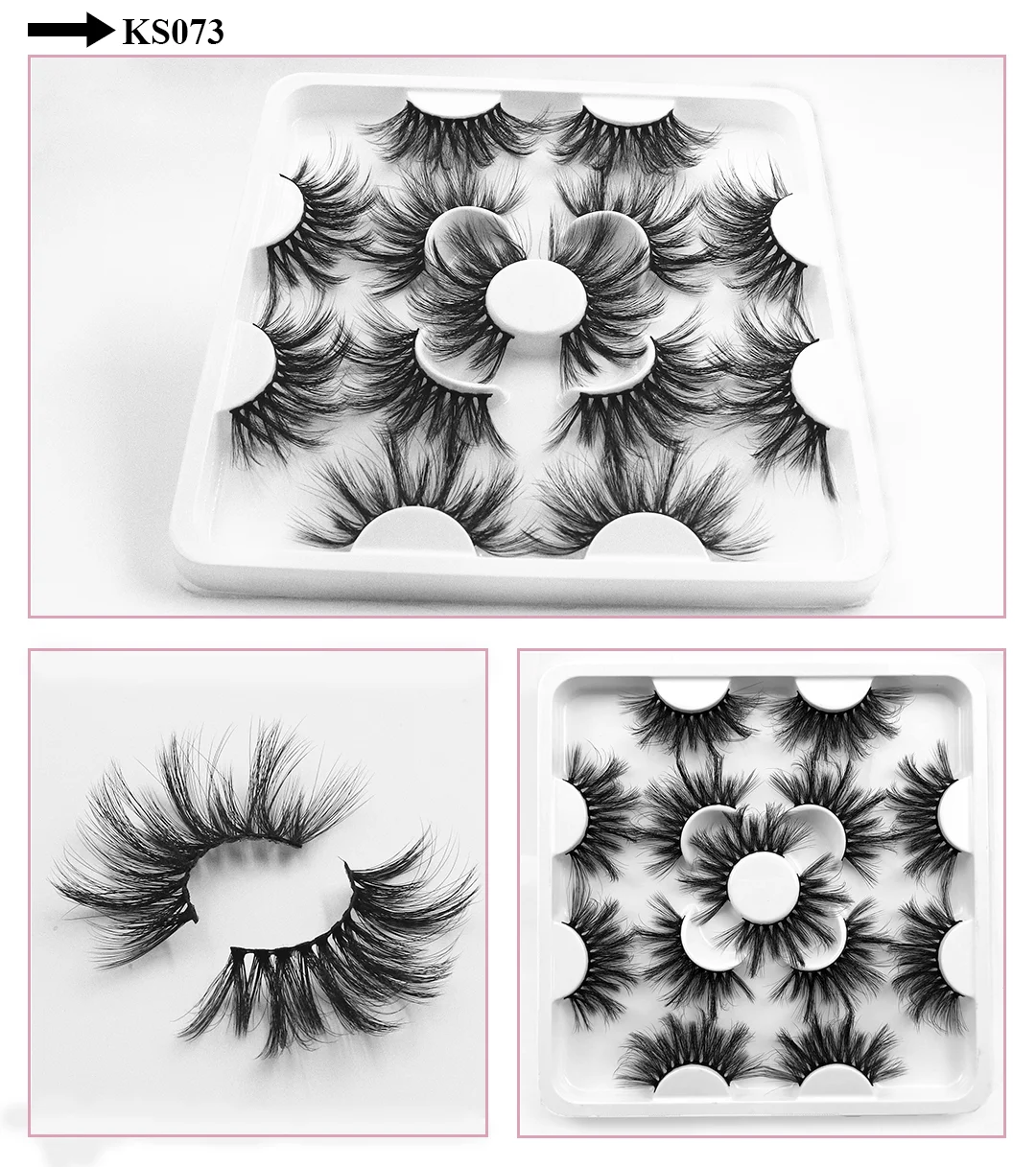 7 Pairs of 25mm Mink Eyelashes in Bulk, Russian Fluffy Natural False Eyelashes, 8 Pairs of 3D Natural False Eyelashes in Bulk