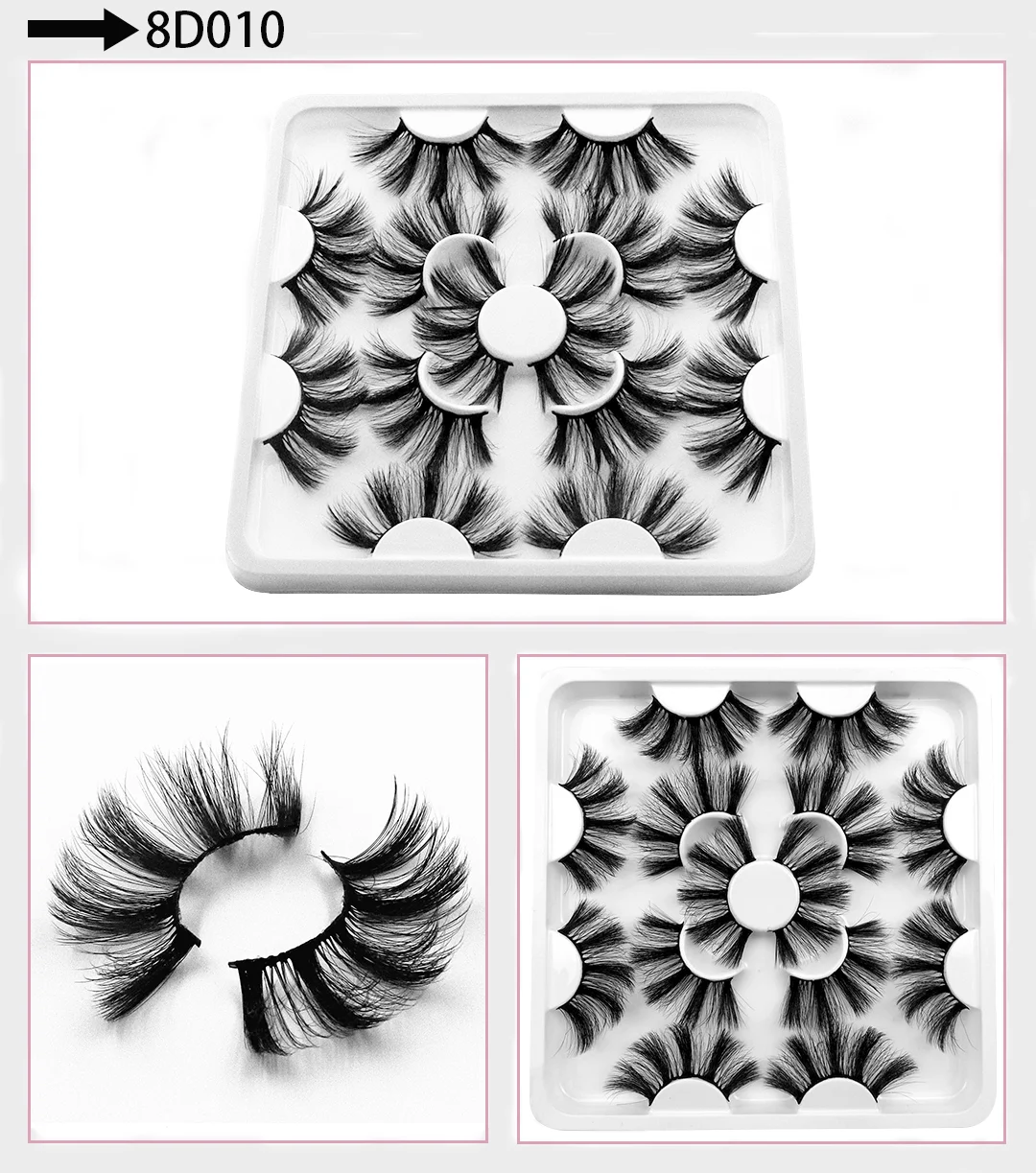 7 Pairs of 25mm Mink Eyelashes in Bulk, Russian Fluffy Natural False Eyelashes, 8 Pairs of 3D Natural False Eyelashes in Bulk