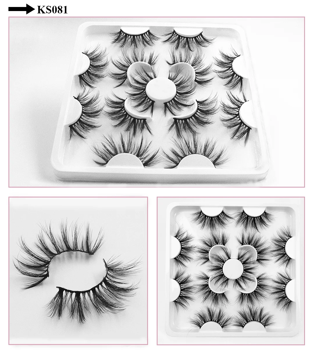 7 Pairs of 25mm Mink Eyelashes in Bulk, Russian Fluffy Natural False Eyelashes, 8 Pairs of 3D Natural False Eyelashes in Bulk